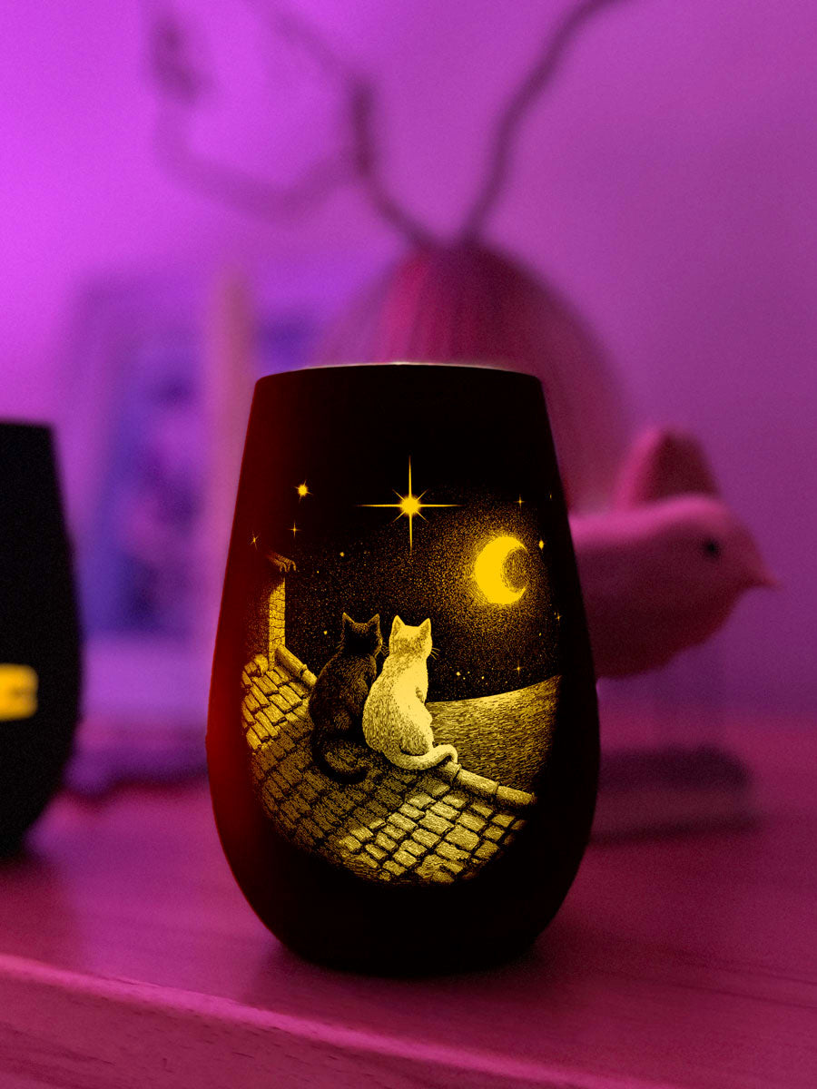 Windlicht - Katzenromanzen I - personalisiert