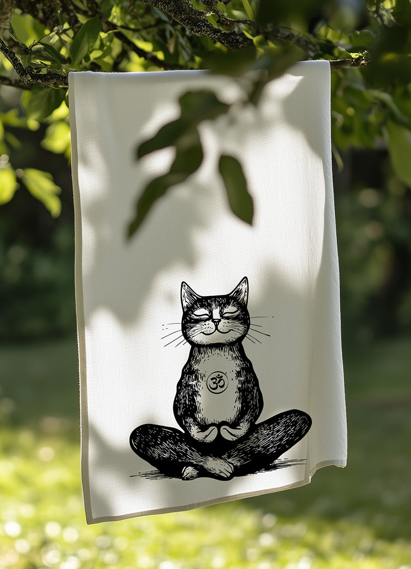 Geschirrtuch - Yoga Katze