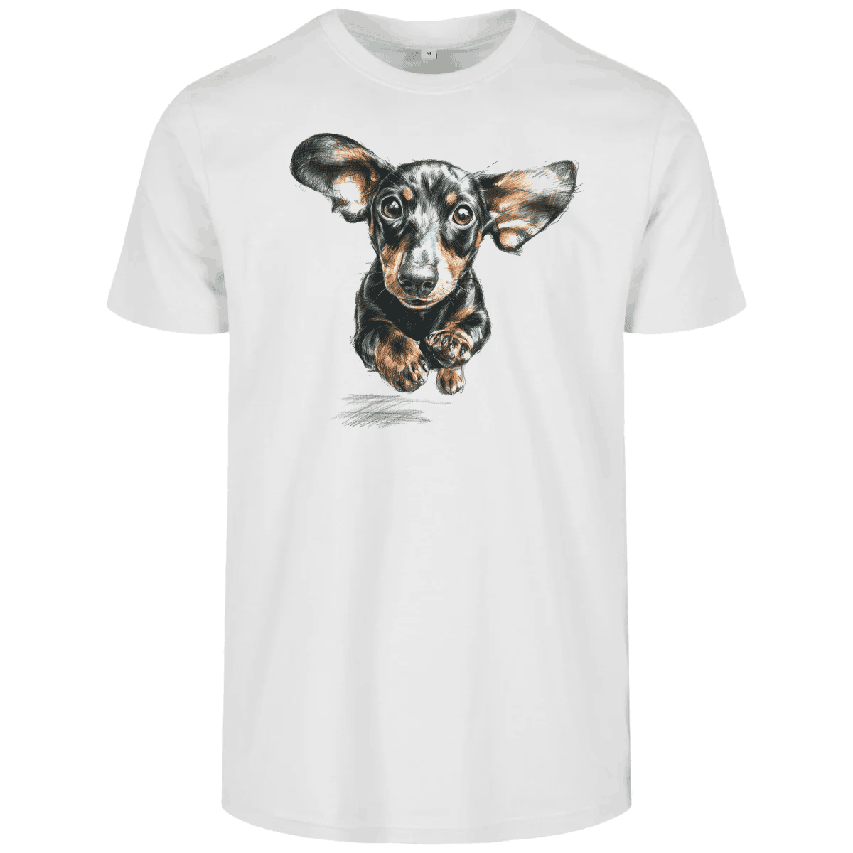 Design-Shirt Dackel rauhaarig - weißes T-Shirt mit Dackel-Motiv