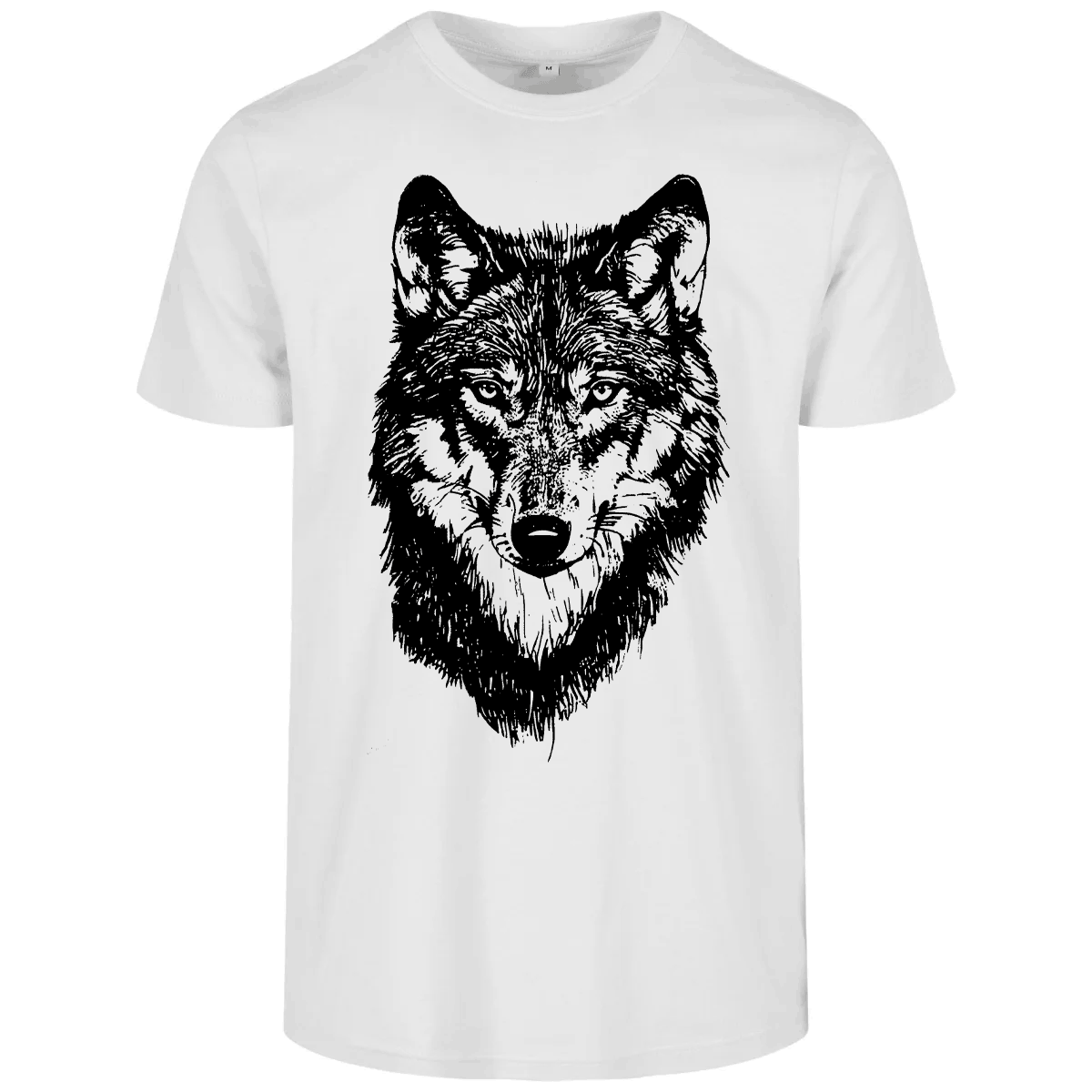 Design-Shirt Wolf - weißes T-Shirt mit Wolfsmotiv