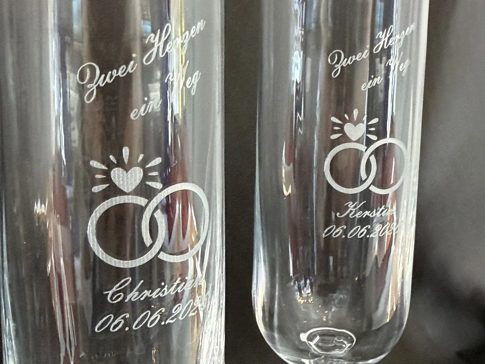 Mk lg glas hochzeit ringe – Personalisiertes Geschenk mit Lasergravur
