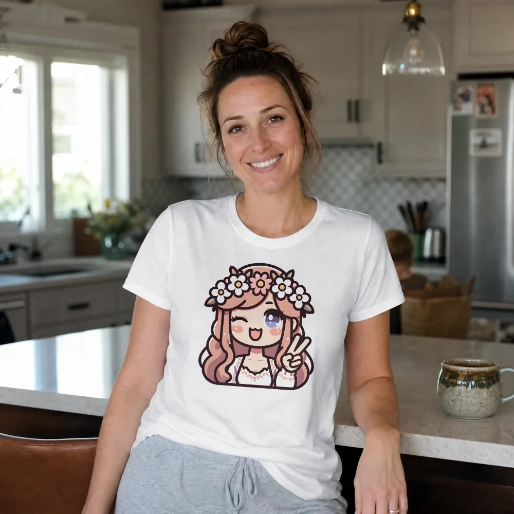 Braut-Shirt mit eigenem Comic-Motiv (KI-generiertes Beispielbild)