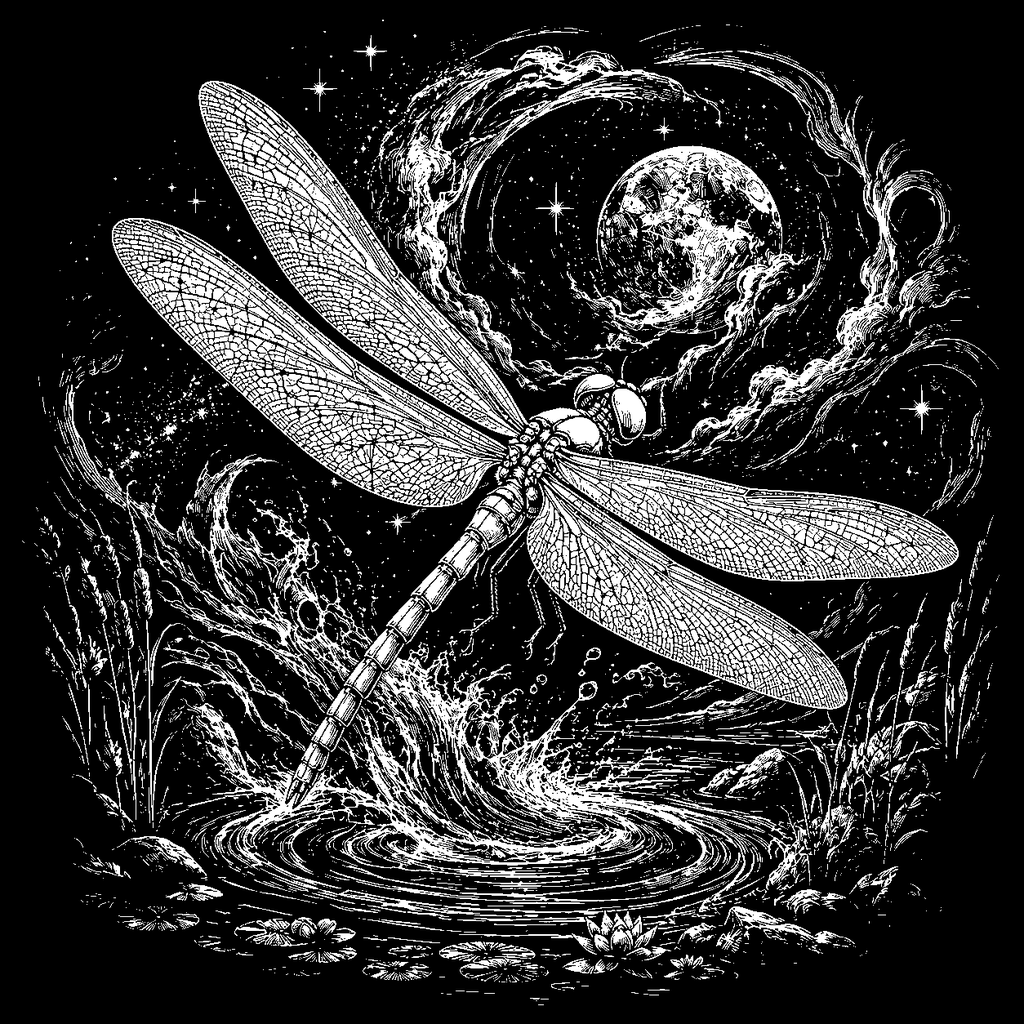 LaserArt – Krafttier Libelle „Mondportal“