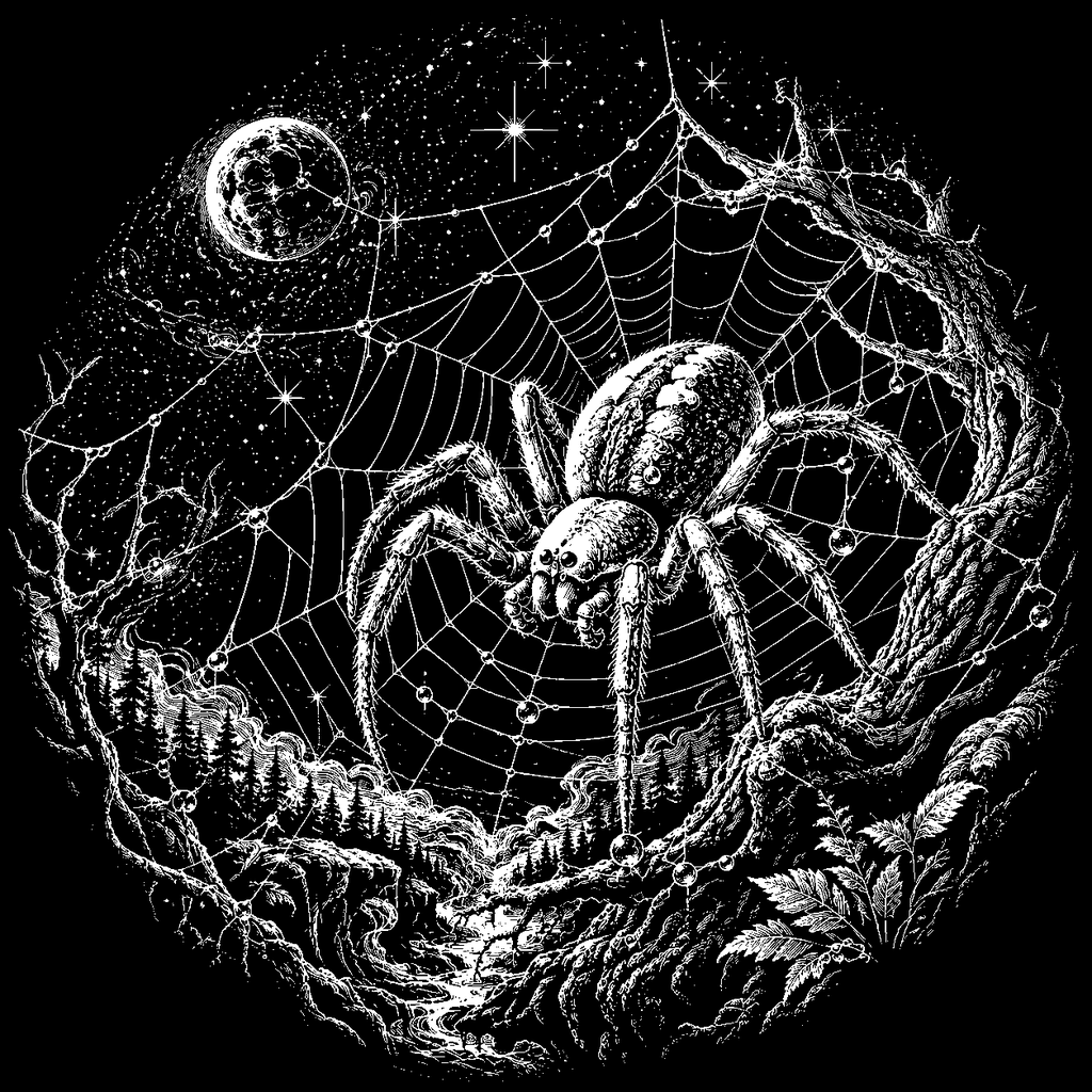 LaserArt – Krafttier Spinne „Sternenweberin“