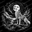 LaserArt – Krafttier Wolf „Mondrufer“