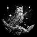 LaserArt – Krafttier Eule „Sternenwächterin“