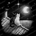 LaserArt – Mondkatzen „Dachgeflüster“