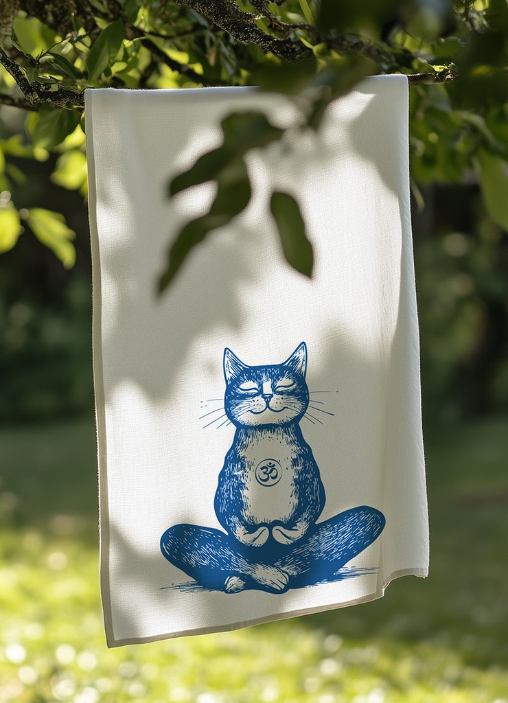 Geschirrtuch - Yoga Katze