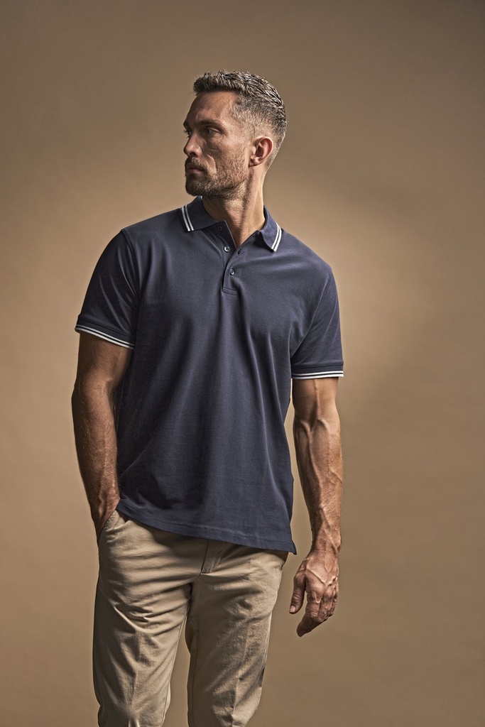 Tee Jays Luxury Stripe Stretch Polo Herren