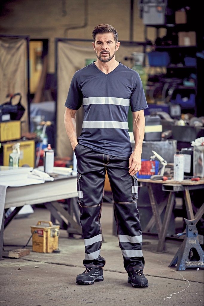YOKO Hi-Vis Top Cool Super Light V-Neck T-Shirt Herren