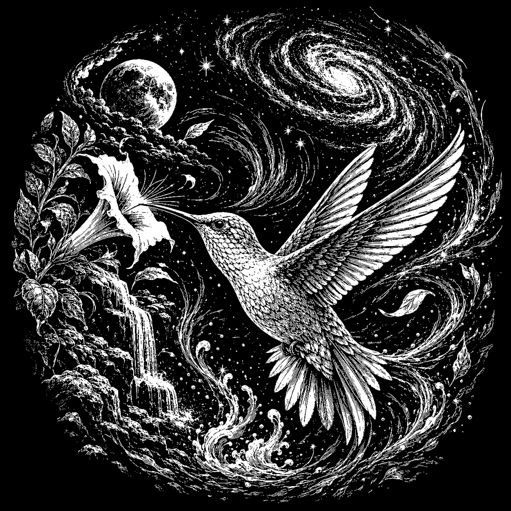 LaserArt – Krafttier Kolibri „Lichtbote“