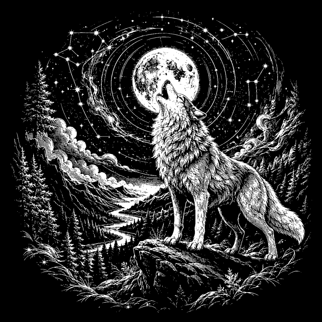 LaserArt – Krafttier Wolf „Mondrufer“