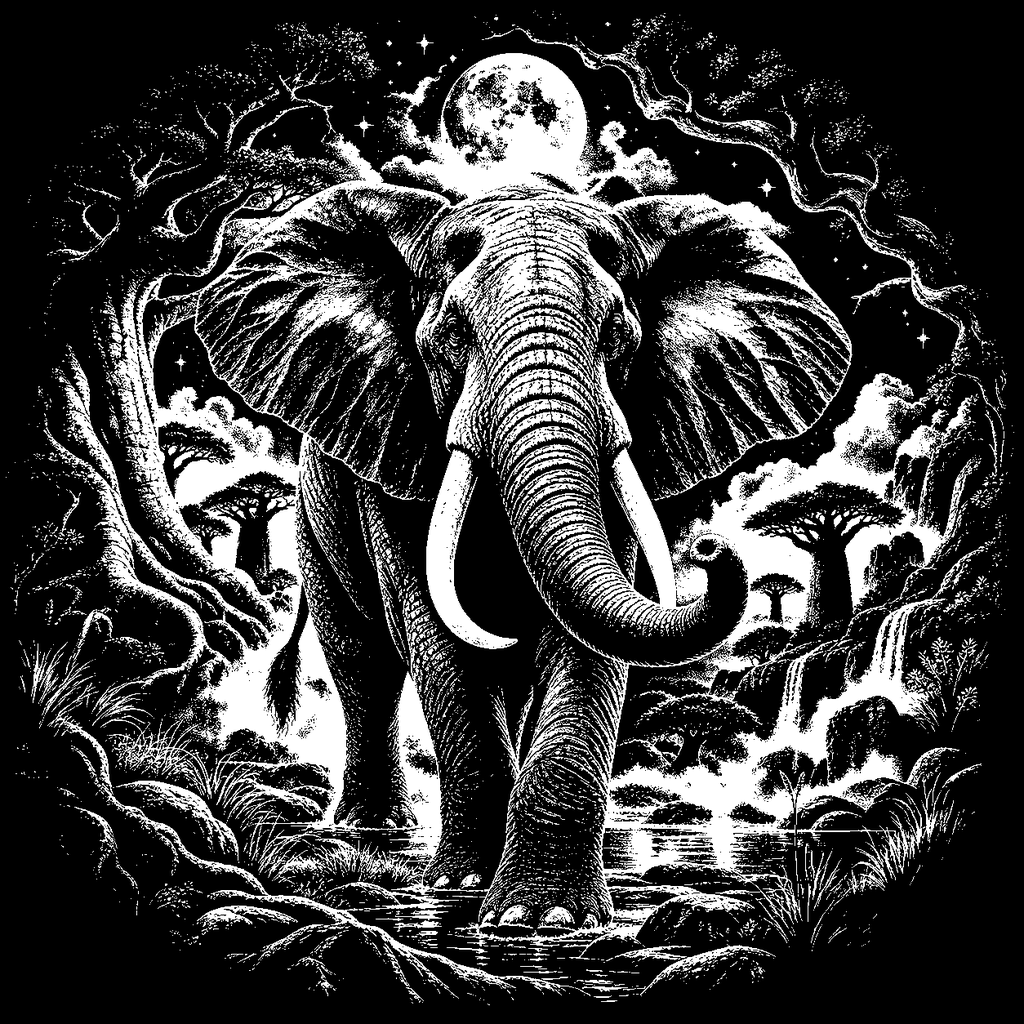 LaserArt – Krafttier Elefant „Erdgedächtnis“