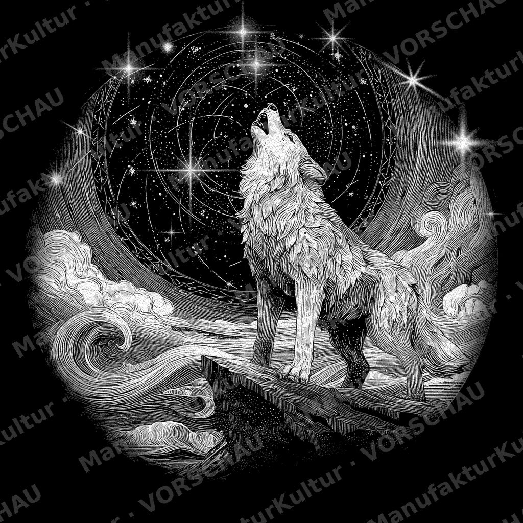 LaserArt – Krafttier Wolf „Mondrufer II“