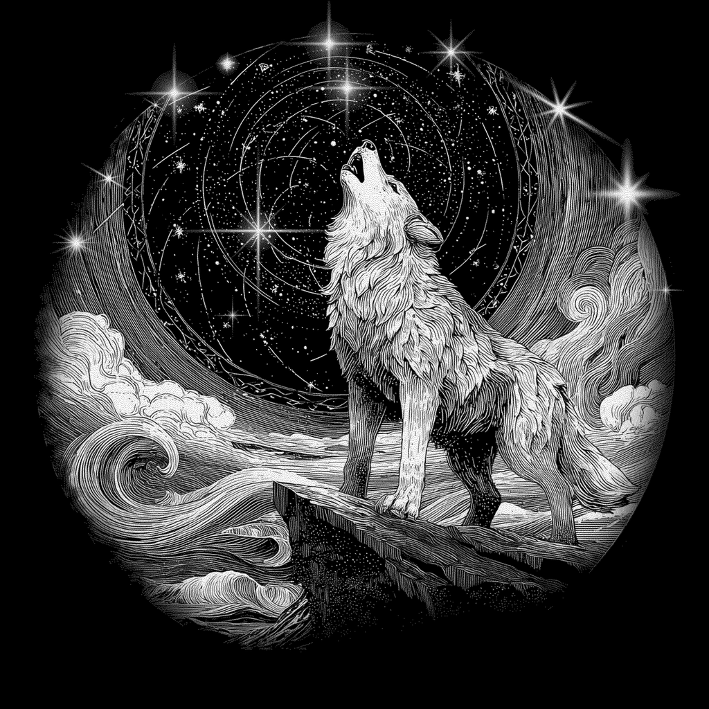 LaserArt – Krafttier Wolf „Mondrufer II“