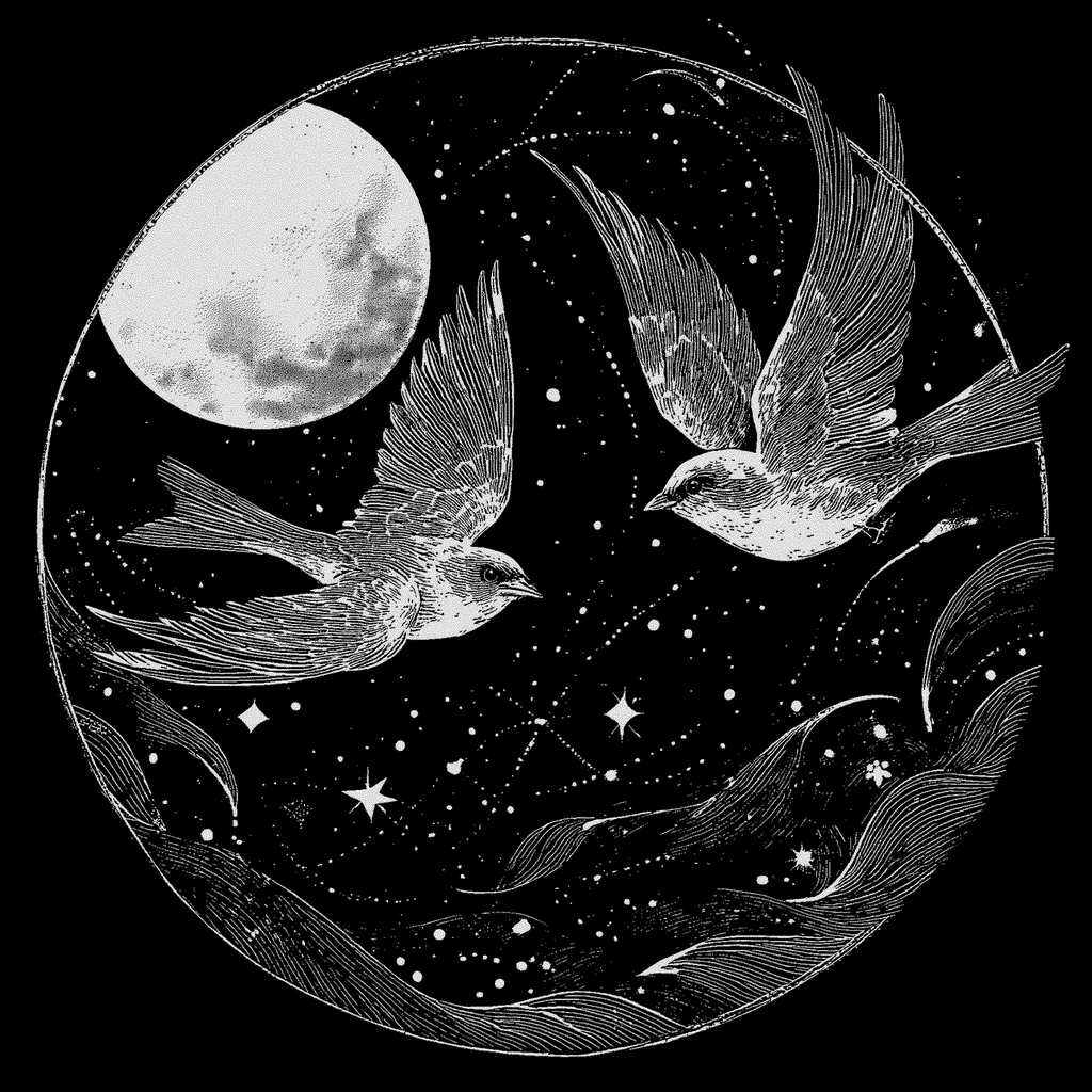 LaserArt – Traumvögel „Mondflug“